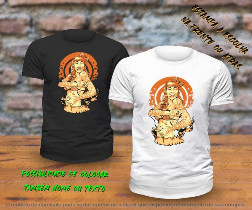 T-Shirt - Desenho Mulher com tatuagens