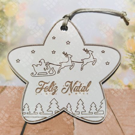 Estrela de Natal com nome ou desejo - Trenó com Árvores