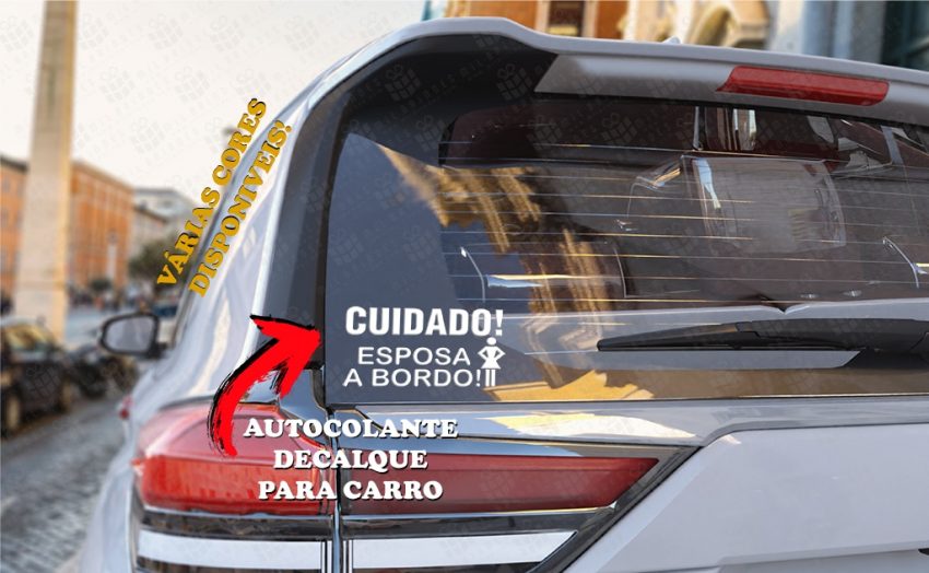 Autocolante Decalque - Cuidado Esposa a Bordo