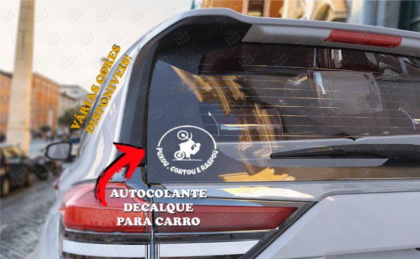 Autocolante Decalque - Mota Puxou, Cortou e Raspou