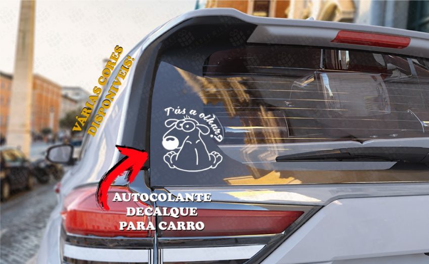 Autocolante Decalque - Cão T'ás a olhar?