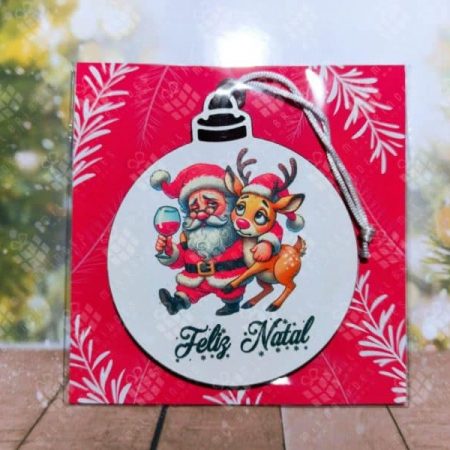Bola de Natal Pai Natal Engraçado - modelo 7