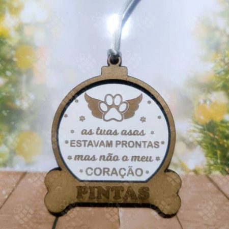 Bola de Natal Pet Cão memorial - As tuas asas estavam prontas